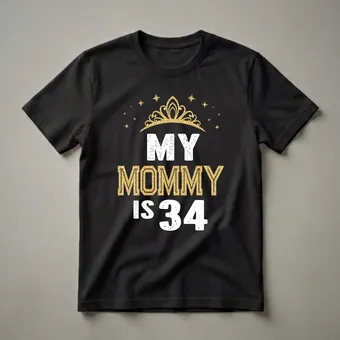 34th Birthday Queen Mom Graphic T-Shirt for Women