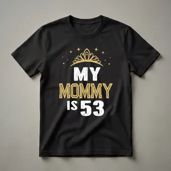 53rd Birthday Queen Crown Graphic T-Shirt for Mom