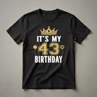 It's My 43rd Birthday Crown Graphic T-Shirt for Men and Women