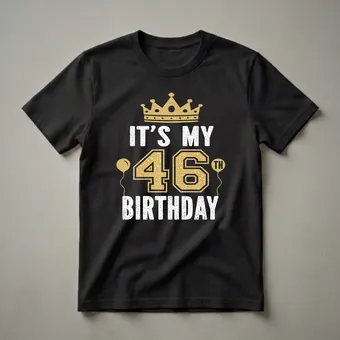 46th Birthday King or Queen Crown Graphic T-Shirt for Men and Women