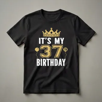 It's My 37th Birthday Crown Graphic T-Shirt for Men and Women