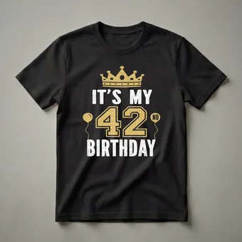 It's My 42nd Birthday Crown Graphic T-Shirt for Men and Women