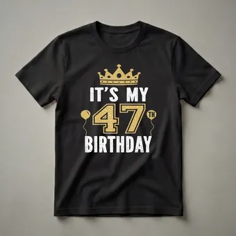 47th Birthday King or Queen Crown Graphic T-Shirt for Men and Women