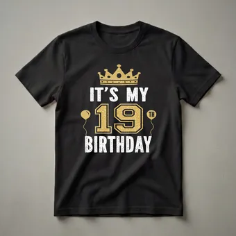 It's My 19th Birthday Crown Graphic T-Shirt for Men and Women