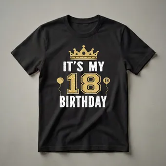 It's My 18th Birthday Crown Graphic T-Shirt for 18-Year-Olds