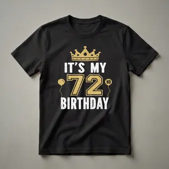72nd Birthday King or Queen Crown Graphic T-Shirt for Men and Women