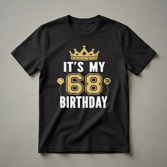 68th Birthday Queen or King Crown Graphic T-Shirt for Men and Women