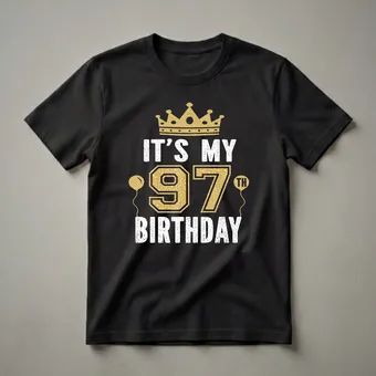 97th Birthday Queen Crown Graphic T-Shirt for Women and Men