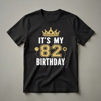 82nd Birthday King or Queen Crown Graphic T-Shirt for Men and Women