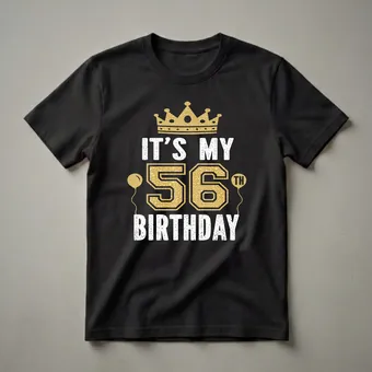 56th Birthday King or Queen Crown Graphic T-Shirt for Men and Women