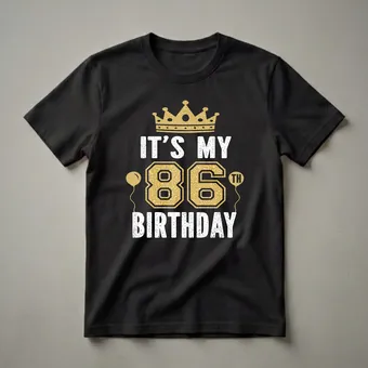 86th Birthday Crown Graphic T-Shirt for Men and Women
