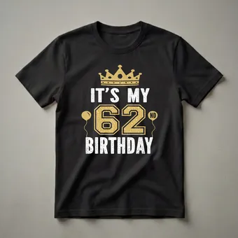 It's My 62nd Birthday Crown Graphic T-Shirt for Men and Women