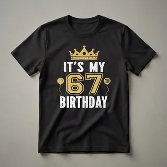 67th Birthday King or Queen Crown Graphic T-Shirt for Men and Women