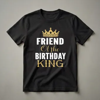Friend of the Birthday King Crown Graphic T-Shirt for Boys