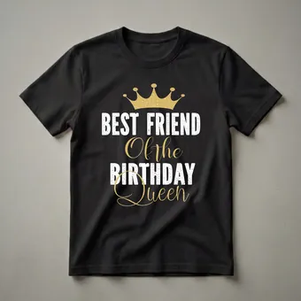 Best Friend Of The Birthday Queen Graphic T-Shirt for Women