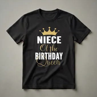 Niece of the Birthday Queen Graphic T-Shirt for Women