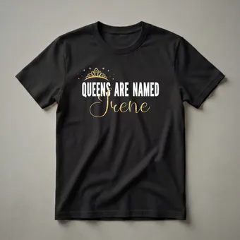 Personalized Irene Queen Crown Graphic T-Shirt for Girls