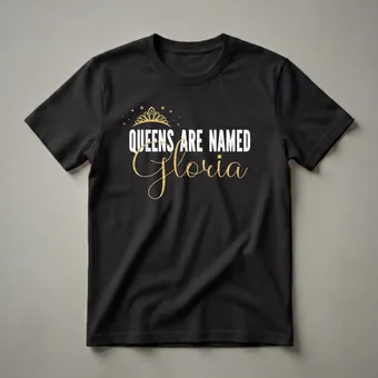 Queens Are Named Gloria Personalized Birthday T-Shirt for Girls