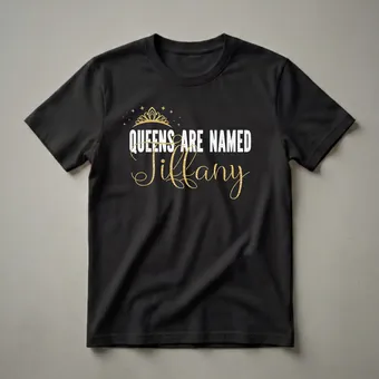 Queens Are Named Tiffany Personalized Crown Graphic T-Shirt