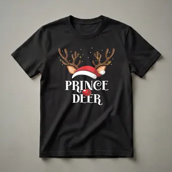 Prince Deer Family Matching Christmas Reindeer T-Shirt