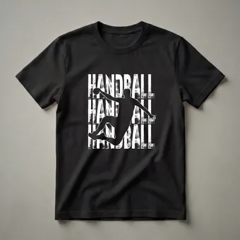 Handball Player Silhouette Graphic T-Shirt for Athletes