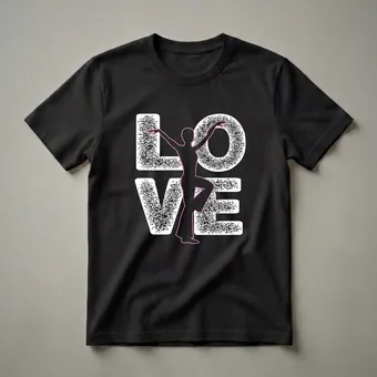 Jazz Dance Love Silhouette Graphic T-Shirt for Dancers