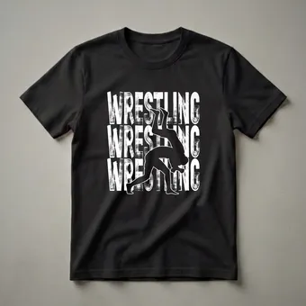 Wrestling Word Art Graphic T-Shirt for Wrestlers and Fans