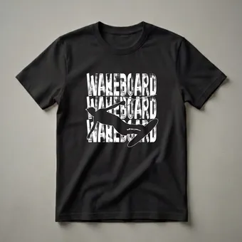 Wakeboard Lover Word Theme Graphic T-Shirt for Water Sports
