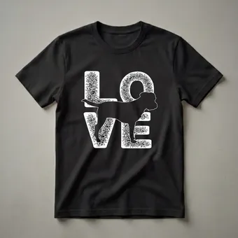 I Love My Border Terrier Dog Silhouette Graphic T-Shirt