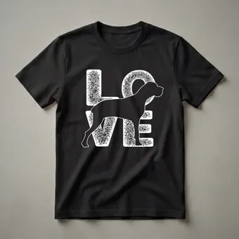 I Love My Great Dane Silhouette Graphic T-Shirt for Dog Lovers