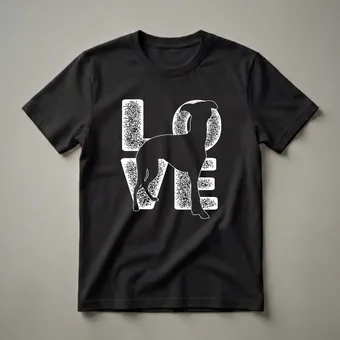 I Love My Whippet Dog Silhouette Graphic T-Shirt for Whippet Owners