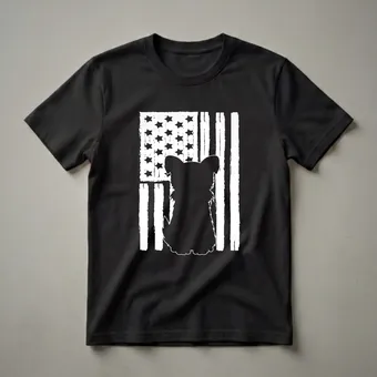 USA American Flag Yorkshire Terrier Dog Lover Graphic T-Shirt