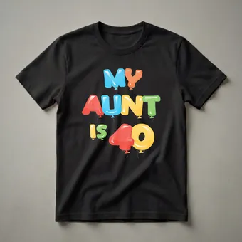 My Aunt is 40 Balloon Graphic T-Shirt for Her 40th Birthday