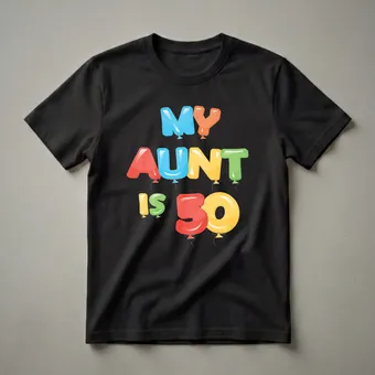 My Aunt is 50 Balloon Graphic T-Shirt for Her 50th Birthday