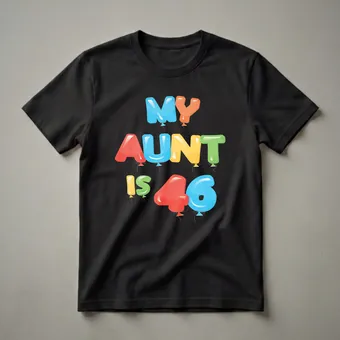 My Aunt is 46 Balloon Graphic T-Shirt for Her 46th Birthday