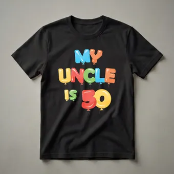 My Uncle is 50 Balloon Graphic T-Shirt for 50th Birthday