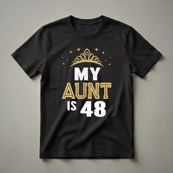 My Aunt is 48 Years Old 48th Birthday Queen Graphic T-Shirt