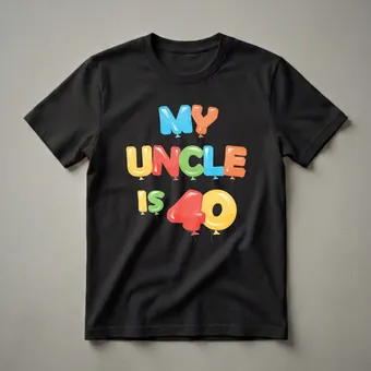 My Uncle is 40 Balloon Graphic T-Shirt for 40th Birthday