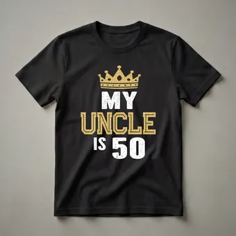 My Uncle is 50 Years Old King Crown Graphic T-Shirt
