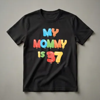 My Mommy is 37 Balloon Graphic T-Shirt for 37th Birthday