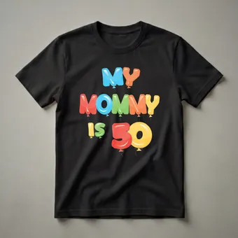 My Mommy is 50 Balloon Graphic T-Shirt for 50th Birthday