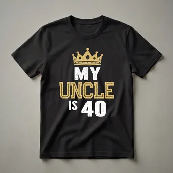My Uncle is 40 Years Old Birthday Crown T-Shirt for Him