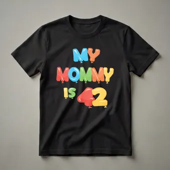 My Mommy is 42 Years Old Balloon Graphic Birthday T-Shirt