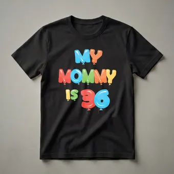 My Mommy is 36 Balloon Graphic T-Shirt for Mom's 36th Birthday