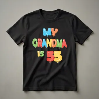 My Grandma is 55 Balloon Graphic T-Shirt for 55th Birthday
