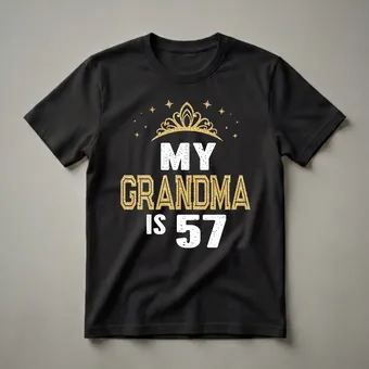 My Grandma is 57 Years Old Birthday Queen Crown T-Shirt