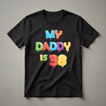 My Daddy Is 38 Balloon Graphic T-Shirt for 38th Birthday