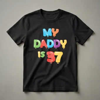 My Daddy is 37 Years Old Balloon Graphic Birthday T-Shirt
