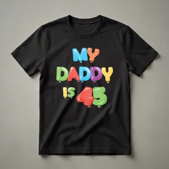My Daddy is 45 Balloon Graphic T-Shirt for 45th Birthday