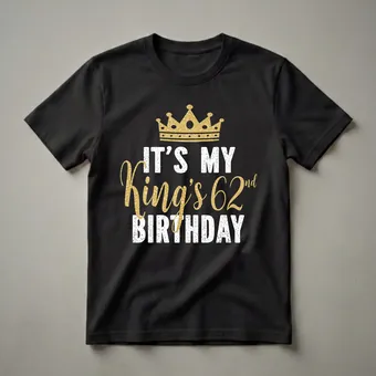 62nd Birthday King Crown Graphic T-Shirt for Men
